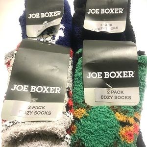 2 Pairs Joe Boxer Men Cozy Plush Socks One Size Fit